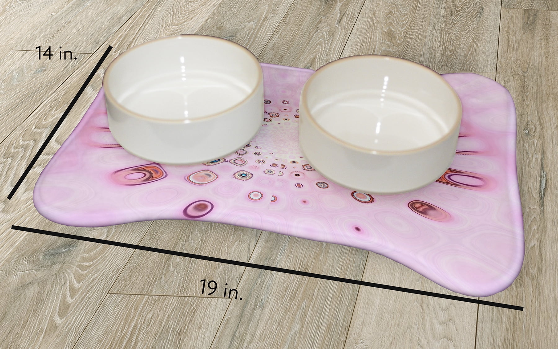 Simply Daisy Blush Puddle Bone Shape Pet Feeding Mat for Dogs