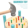 thumbnail image 4 of FONWILYO Wooden Nailing Pounding Workbench Hammer Toy 19x19cm for Child Pounding Bench Educational 1 Set, 4 of 5