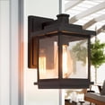 thumbnail image 5 of LNC 1-Light Black Square Outdoor Wall Sconce, Exterior Light Fixtures with Clear Glass, 5 of 13