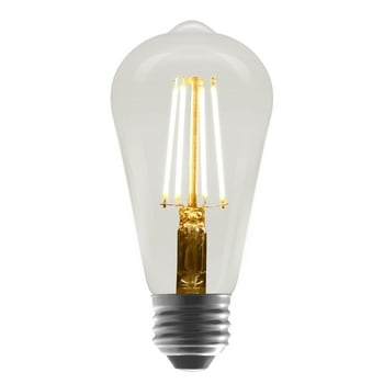 Better Homes & Gardens LED Vintage Style Light Bulb, ST19 60 Watts Soft White Classic Filament, Medium Base, Dimmable - 2 Pk