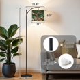 thumbnail image 2 of Arc Floor Lamp with Adjustable Lampshade Peacocks Blossom Trees Vibrant Feathers Green Standing Lamp 3 Color Temperatures Dimmable Tall Pole Lamp with Foot Switch for Bedroom, 2 of 8