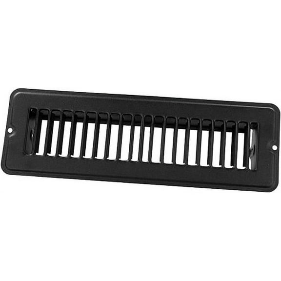 JR Products 02-29145 RV Steel Floor Register Without Damper - Black