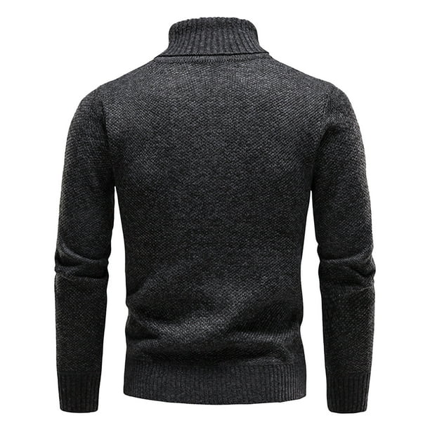Gibobby Sueter cuello de tortuga hombre Sueteres gruesos de cuello alto de invierno para hombre estilo casual cuello de tortuga Negro XG Bodega Aurrera en linea