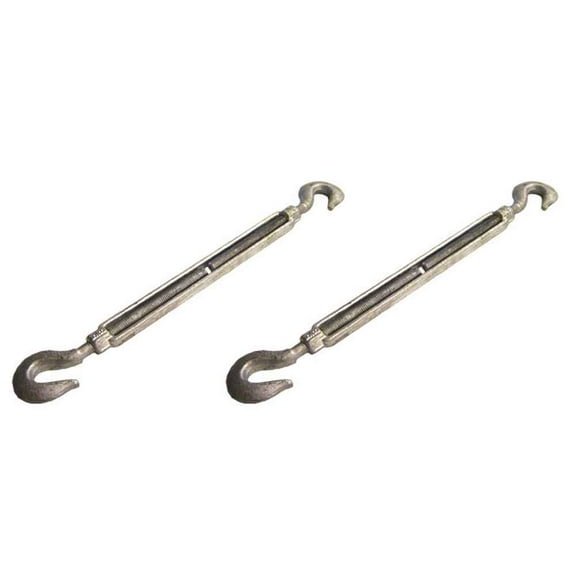 Galvanized Turnbuckle - Hook & Hook - 3/8" x 6" - 2 Pack