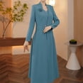 thumbnail image 3 of Quixlent Womens Suits 2 Piece Set Long Blazers Jacket Long Sleeve A-Line Dress Set for Formal Occasions Wedding Party, 3 of 8