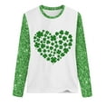 thumbnail image 4 of BLVB Womens St. Patrick's Day Shirts Long Sleeve Crewneck T Shirt Clover Shamrock Printed Tops Casual Festival Tunic Tee Tops, 4 of 4