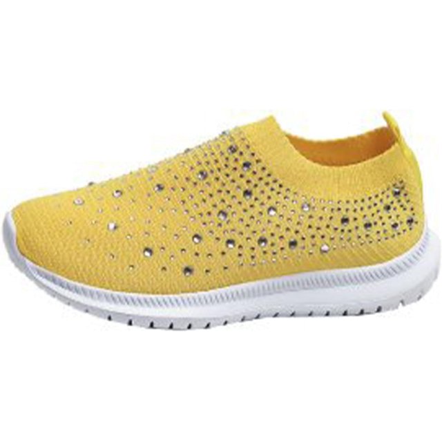 GUTZBSY Womens Rhinestones Glitter Fashion Mesh Walking Shoe,Bling Sneakers for Women Rhinestones