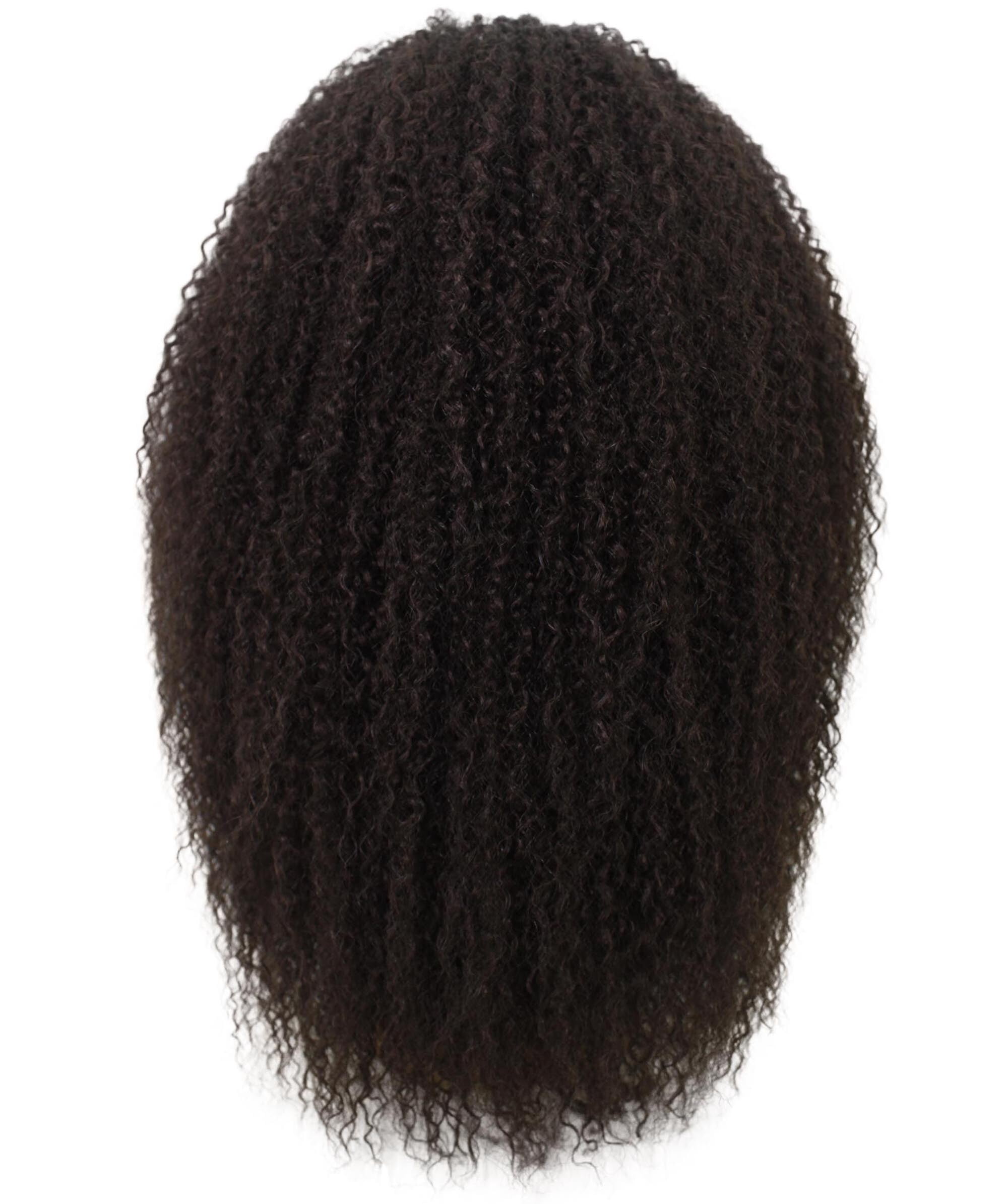LUXLUXE Rosario Curly Body Waves 20 in Long Half Wig Mix Human Hair and Synthetic Fibers,Medium Brown