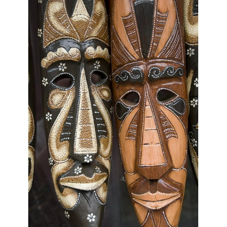 Carved Wooden Masks, Tampaksiring Village, Bali, Indonesia, Southeast Asia, Asia Print Wall Art By Richard Maschmeyer