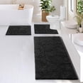 thumbnail image 3 of Juego de alfombras de baño Hearth & Harbor Chenille, antideslizantes, color negro, 3 of 9