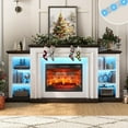 thumbnail image 5 of 72" LED Electric Fireplace with Mantel and Cabinets, Fireplace TV Stand for Living Room Bedroom, 5 of 6