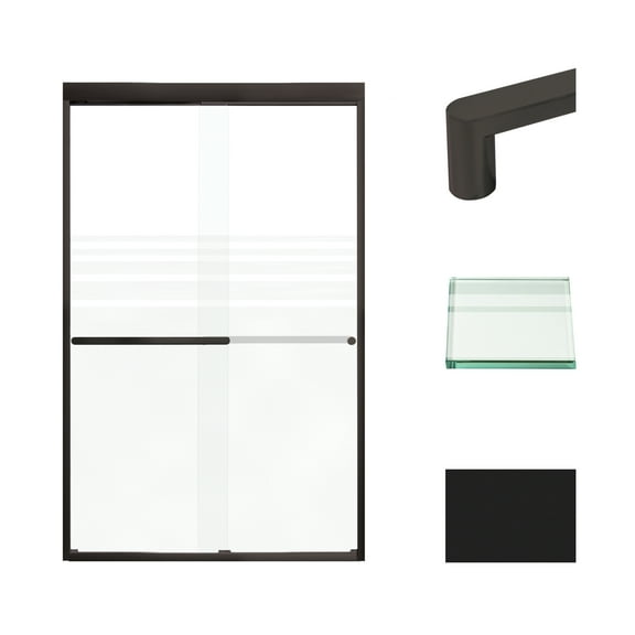 Transolid Fbpt487608f-R 76" High X 47" Wide Bypass Frameless Shower Door - Black