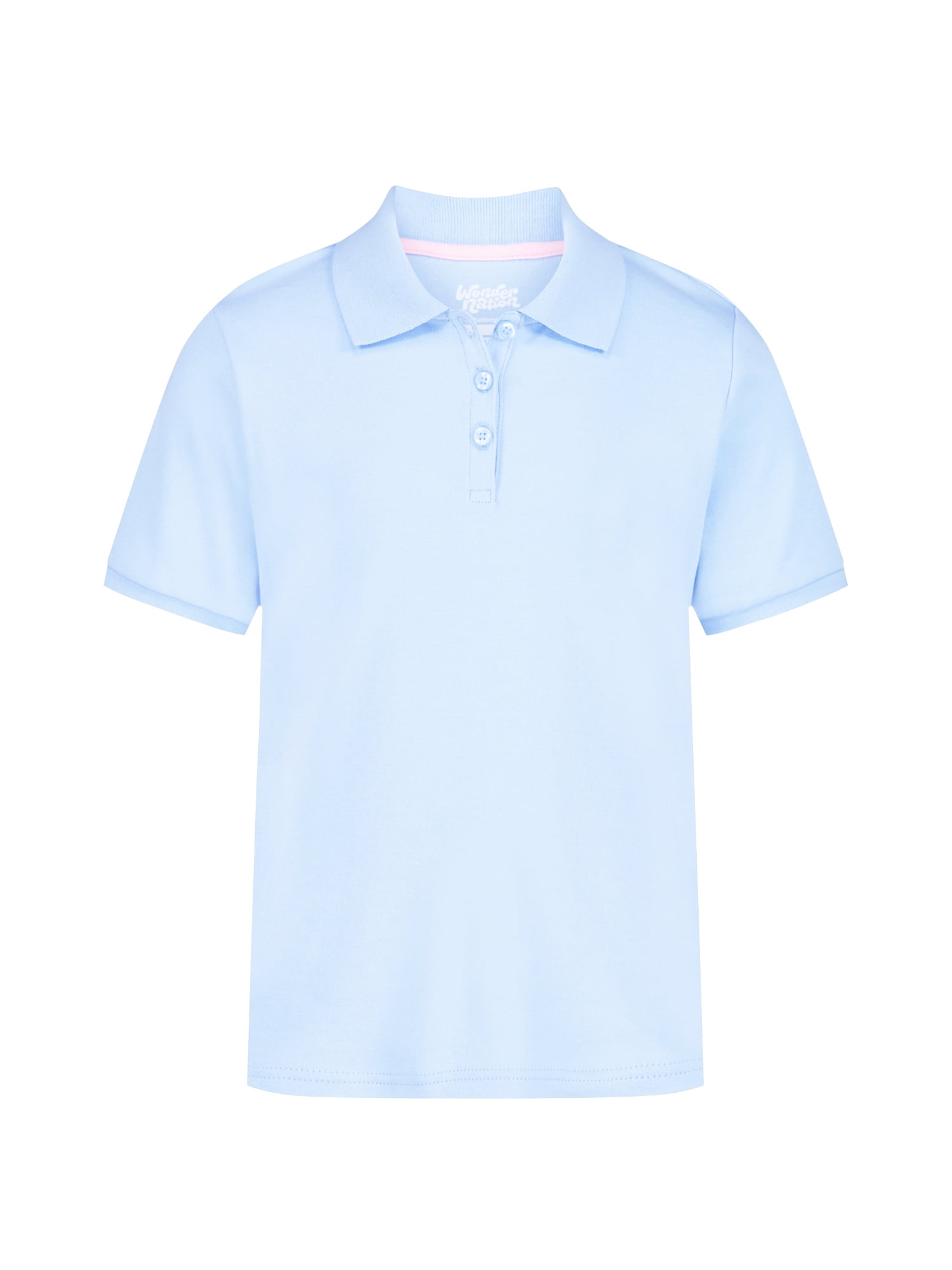 Wonder Nation Girls Polo Shirt with Short Sleeves, Sizes XS-XXL