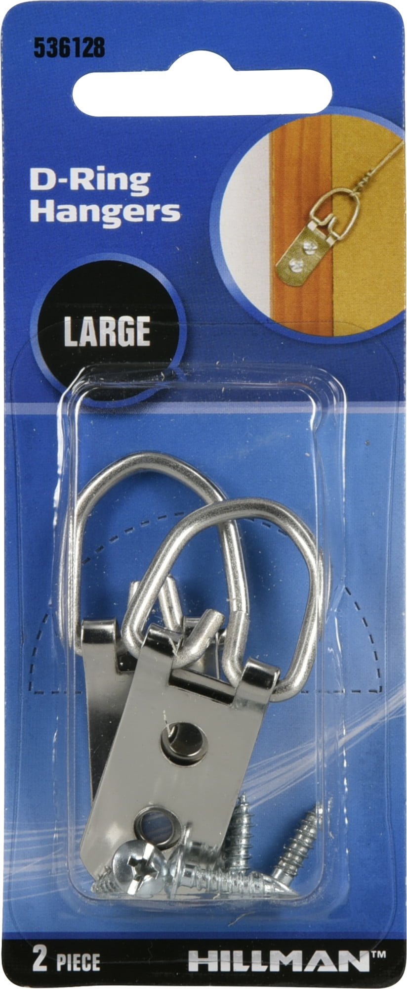 Hillman Large DRing Hangers, Zinc Finish, Wood Surfaces (2 Pieces