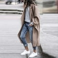 thumbnail image 5 of LinYooLi Women‘s Casual Lapel Button Long Solid Color Wool Blend Coat Loose Trench Coat Overcoat, 5 of 5