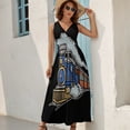 thumbnail image 5 of Train Railroad Dress Fashion Boho Beach Long Dresses Female Party Printed Maxi Dress, 5 of 9