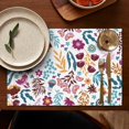 thumbnail image 5 of Rustic Wildflower Bloom Table Mats Set of 4, Wrinkle Free Heat Resistant Flax Placemats with Butterfly Pattern for Country Dining, 5 of 6