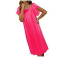 thumbnail image 4 of HomeGardon Nightgowns for Women,Summer Dresses Women's Solid Color Ice Silk Home Dress Nightdress, 4 of 5