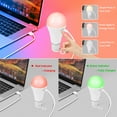 thumbnail image 6 of 2PK 5200mAh Rechargeable Light Bulbs with Remote E26 Battery Operated Light Bulb for Lamps and Sconces,Dimmable Wireless Emergency Light Bulbs with Hook,3 Color Temperatures & 12 RGB Color Changing, 6 of 8