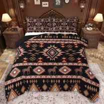 Castle Fairy Teenagers Tribal Aztec Full Size Comforter Sets,Western Horse Bedding Sets