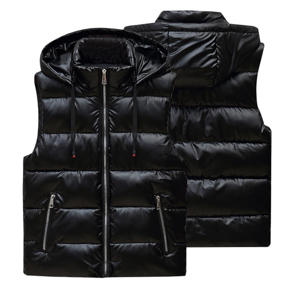 Aimik Couples Winter Shiny Coat Down Cotton Waistcoat Warm Vest Sleeveless Parkas