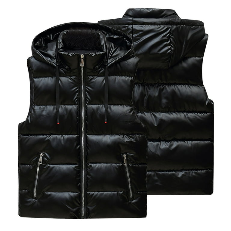 【AAKE】POCKET PADDING HOOD VEST Men's Lightweight Puffer Vest with Hood, Water-Resistant