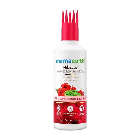 Mamaearth Hibiscus Damage Repair Hair Oil for Strong & Shiny Hair – 150 ml
