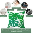 thumbnail image 2 of Blue and Green Outdoor Monstera Leaves Pillow Covers Tropical Palm Leaves Pillow Case Waterproof Plant Leaf Cushion Covers for Couch Sofa Decor, Set of 2, 2 of 6
