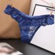 thumbnail image 2 of Gibobby Calzoncillos de encaje para mujer Calzoncillos de malla de cintura para mujer Bragas de ropa interior de de algodón de color sólido(Azul,Talla única), 2 of 3