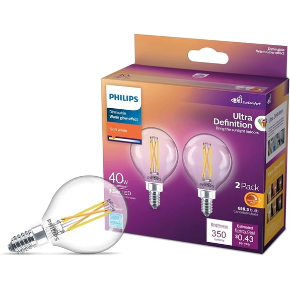 Philips 2pk 40w G16.5wg Led Bulb 573303