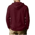 thumbnail image 5 of Men's Top, 2026 New Solid Color Button Drawstring Long Sleeved Hooded Casual Fashion Top for Men, Stylish and Fashionable for Daily Wear and Casual Occasions., 5 of 7
