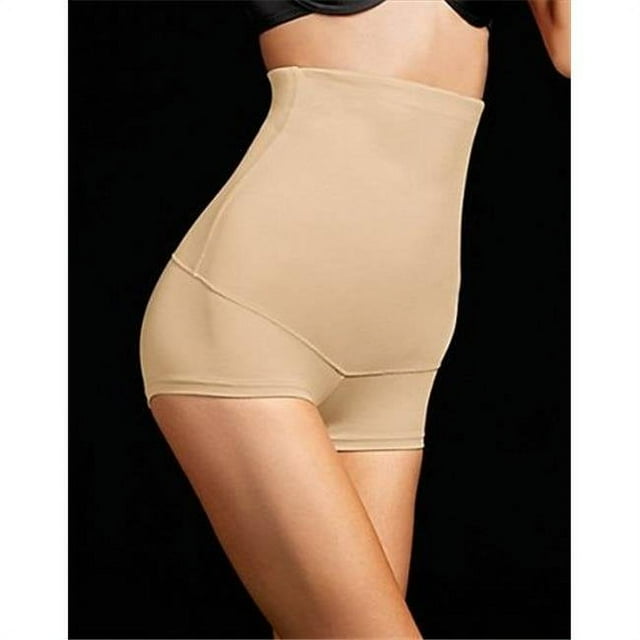Flexees 2107 Fat Free Dressing Hi-Waist Boyshort Large Latte Lift Skintone