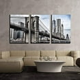 thumbnail image 2 of wall26 - 3 Piece Canvas Wall Art - Brooklyn Bridge in Vintage Color,New York - Modern Home Art Stretched and Framed Ready to Hang - 24"x36"x3 Panels, 2 of 3