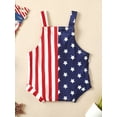 thumbnail image 3 of 4th of July Newborn Baby Girl Boy One Piece Outfit American Flag Overalls Romper Sleeveless Jumpsuit Bodysuit, 3 of 7