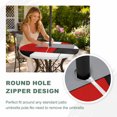 thumbnail image 6 of Red Grey Geometric Round Outdoor Tablecloth with Umbrella Hole Zipper, Modern Black White Abstract Art Elastic Fitted Table Cover, Waterproof Table Cloth for Patio Picnic Party Fits 45"-54", 6 of 9