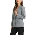 thumbnail image 4 of BLAZERS CHIC PARA MUJER INSPIRADOS, Con solapa muesca, de manga larga, con un botón, blazer de cuadros en blanco y negro, talla S, 4 of 6