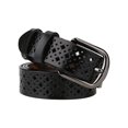 thumbnail image 2 of INSPIRE CHIC Unisex Rectangle Hollow Leather Belts with Alloy Buckle Black 27-38 inches/115cm, 2 of 6