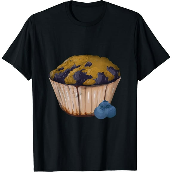 Blueberry Muffin T-Shirt Men women T-shirt black, gift. Sizes: S, M,L, XL, 2XL, 3XL, 4XL