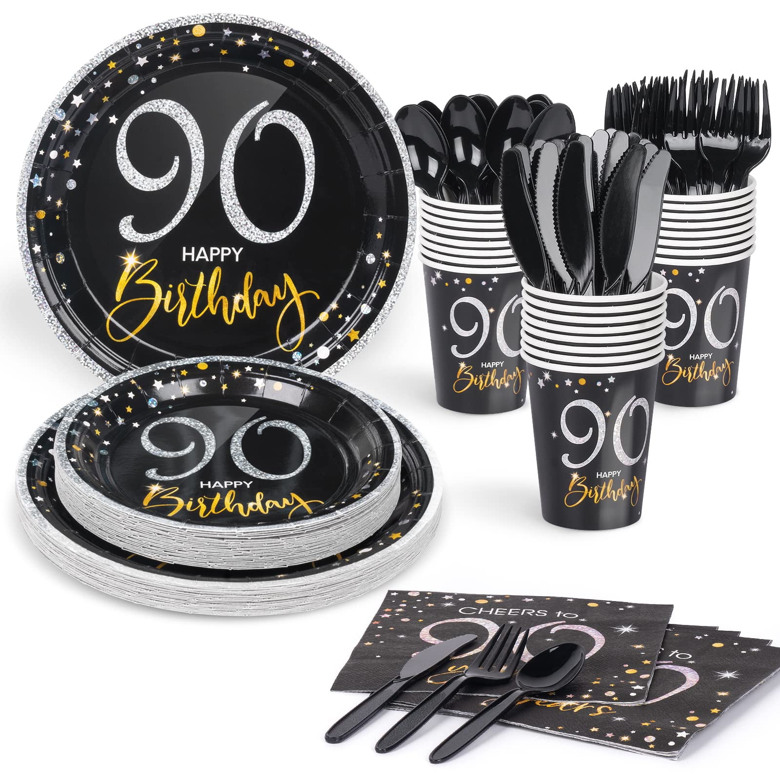 DECORLIFE 90th Birthday Decorations for Men and Women, 90th Birthday