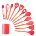 thumbnail image 1 of Kitchen Utensils Set 11Pcs Silicone Utensils Kitchenware for Non-stick Pot Silica Cooking Utensils Set Utensil Wooden Handle Kitchenware, 1 of 7