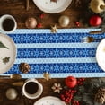thumbnail image 3 of Burlap Table Runner 70 Inches Long,Winter Christmas Snowflakes Non-Slip Kitchen Table Runners for Dining Room Everyday Use Party Table Decorations Blue Striped, 3 of 9