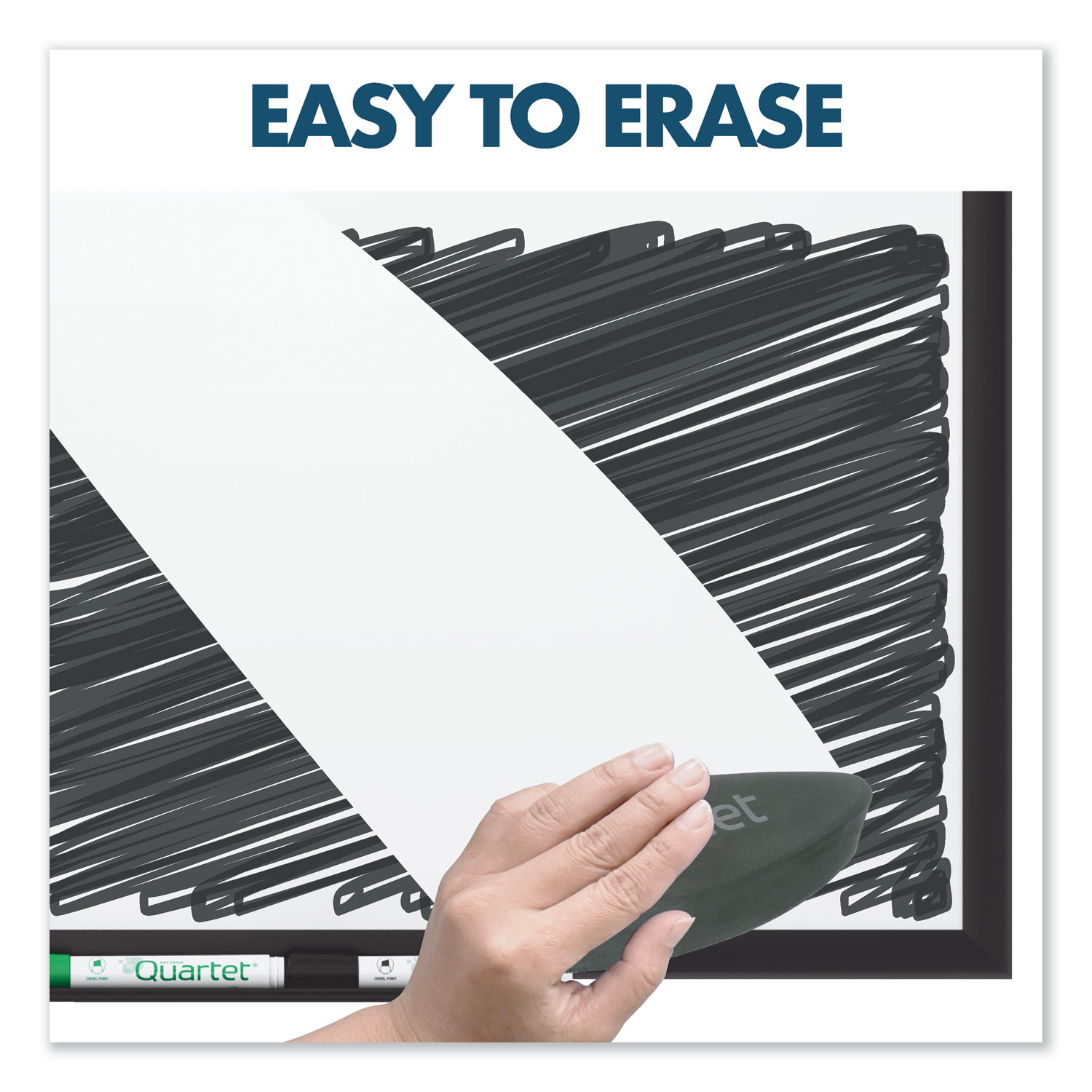 Quartet Classic DuraMax Porcelain Magnetic Whiteboard 72 x 48 6 x 4 Black