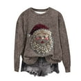 thumbnail image 4 of Lorytime Sweatshirts for Women Fall Christmas Santa Claus Shirt Crew Neck Long Sleeve Pullover Drop Shoulder Loose Tops, 4 of 5