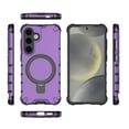thumbnail image 2 of Compatible with Samsung Galaxy A35 Case, Slim Soft TPU Hard PC Phone Cases Fit for Samsung Galaxy A35 Compatible with MagSafe Magnetic Function Rotating Ring Kickstand Stand Matte Case, Purple, 2 of 11