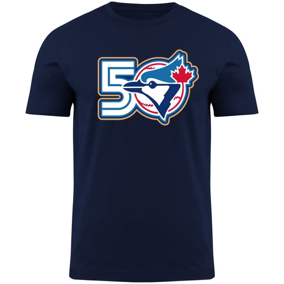 T-Shirt à Logo du 50e Anniversaire des Blue Jays de Toronto de la MLB pour Homme - Bleu Marine