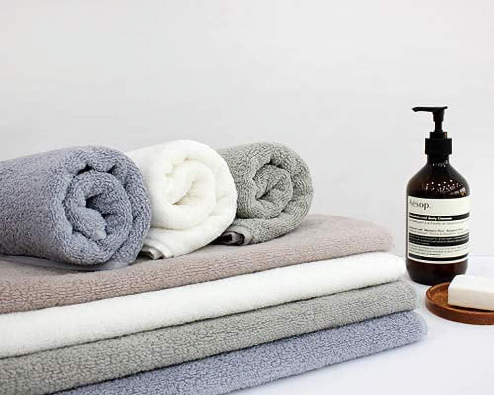 ( Set of 3 ) SONGWOL Hotel Collection Premium Large Face Towels | 20 X 40 inch, 470 GSM | Absorbent Combed Cotton Fabric | Cross Hemmed | Made in Korea (White)