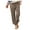 Khaki, variant on LLYwey Womens Boho Pants Women Lady Fashion Elastic Waist Pocket Foot Trousers Casual Pants Plus Size Pants Female Long Pant Style H3007 Gray M