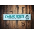 thumbnail image 2 of Chasing Waves Jacksonville Florida Surf Aluminum Metal Decor Sign - 4x18 inches, 2 of 4