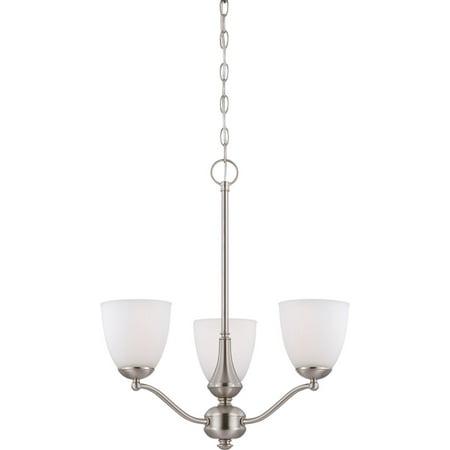 

Chandeliers 3 Light With Brushed Nickel Finish Iron Medium Base 21 inch 180 Watts