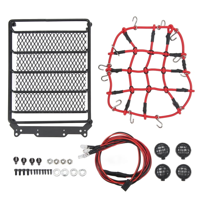 Portaequipajes De Techo RC, Simulación Detallada Portátil Para Evitar Arañazos Portaequipajes De Coche RC Con Pantallas De Lámparas Para 1/10 1/12 1/14 Universal RC Car Cergrey Redondo
